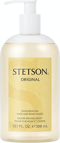 Coty Scent Beauty Stetson - Jabón revitalizante original para el cabello y el cuerpo, aroma terroso, amaderado, casual y masculino con notas de