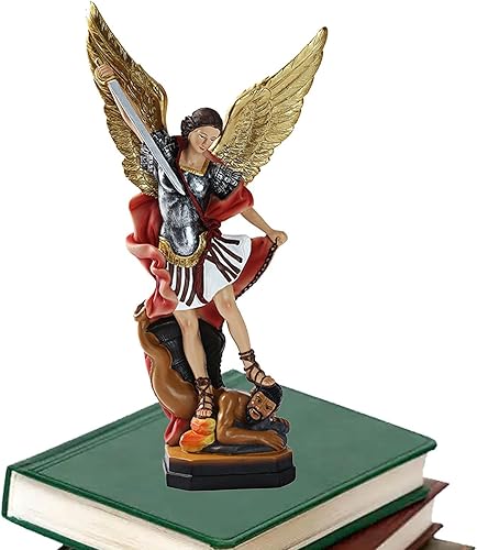Miniatura 9 de Hoghaki Estatua de San Miguel, estatua de Michael derrotando a Satanás, Arcángel de color, estatua de San Miguel Arcángel, estatua de Michael