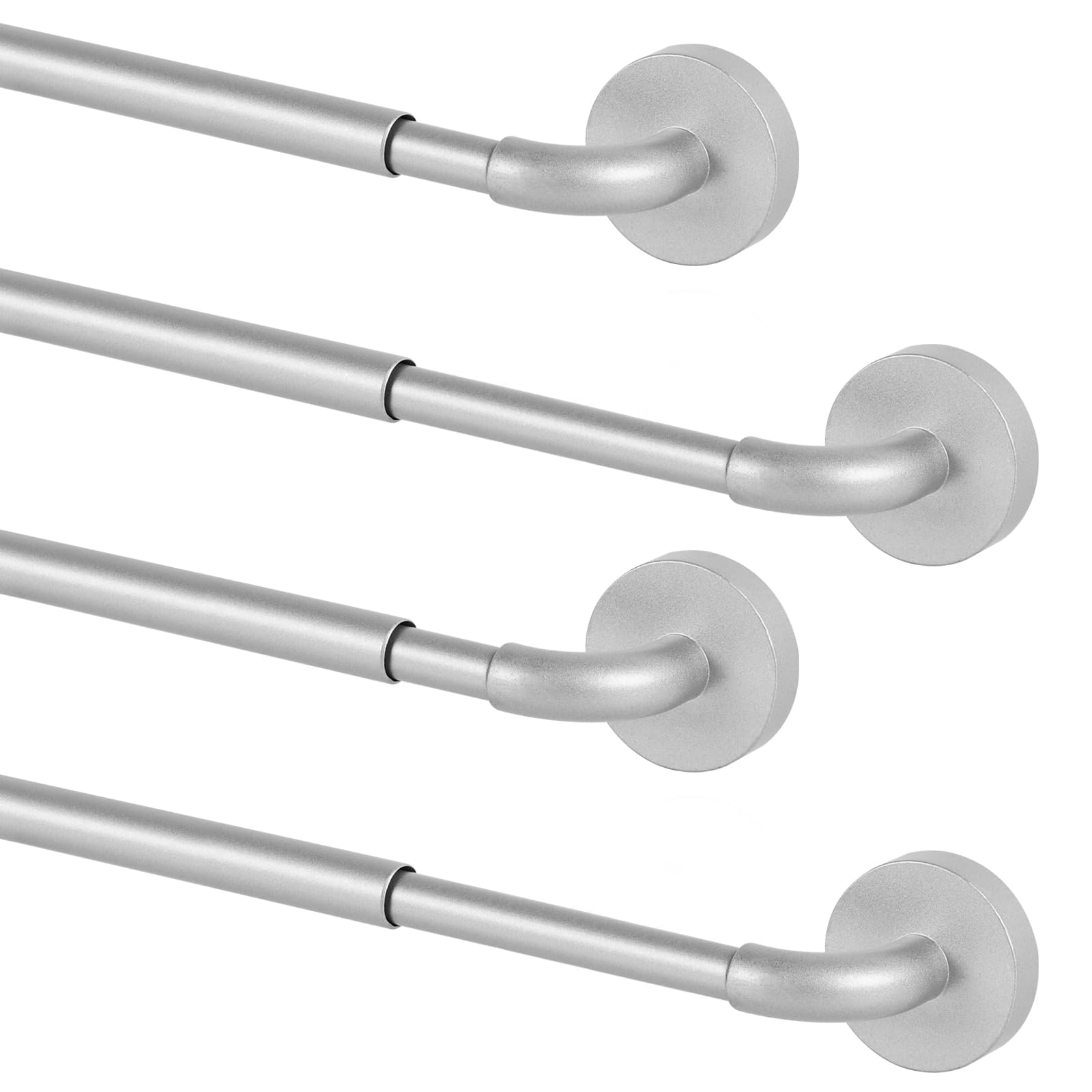 TYRON 4er-Pack Magnetische Gardinenstange für Metalltüren Verstellbar 22,9-30,5 cm, 9,5 mm Durchmesser, Magnetische Stange Ohne Bohren, Schmale