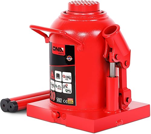 Miniatura 9 de DNA Motoring Gato hidráulico de aire de botella - 20 toneladas (40,000 libras) de capacidad, mango manual y bomba de aire para la elevación