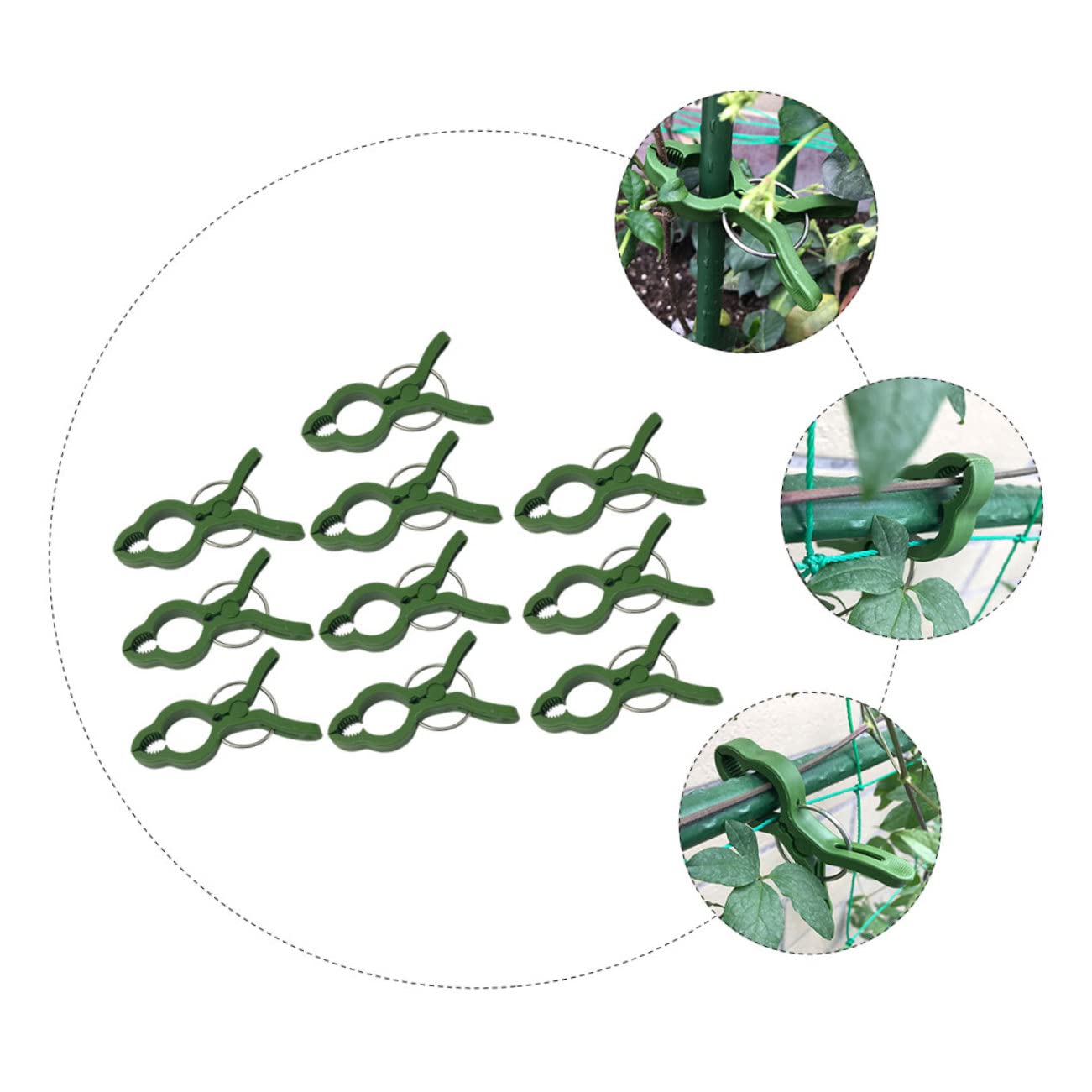 BESTonZON 4 Set Clip Fissaggio Piante Clip Plastiche per Giardinaggio E Accessori Pratici per Piante Rampicanti 10 Pezzi*4
