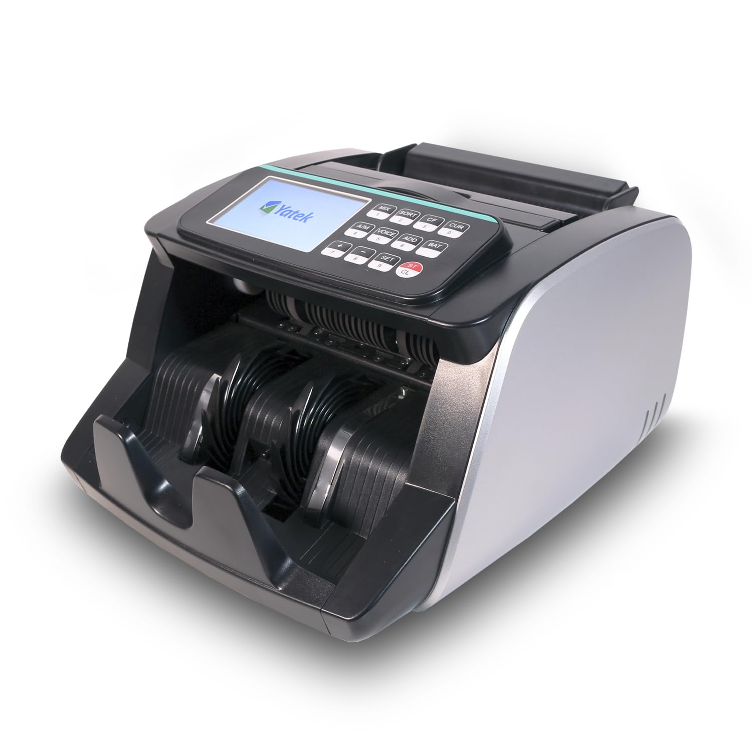 Contatrice di banconote Yatek YK-750, 4 metodi di rilevamento, MG, UV, IR, MT conta banconote automaticamente e manualmente con doppio schermo LCD