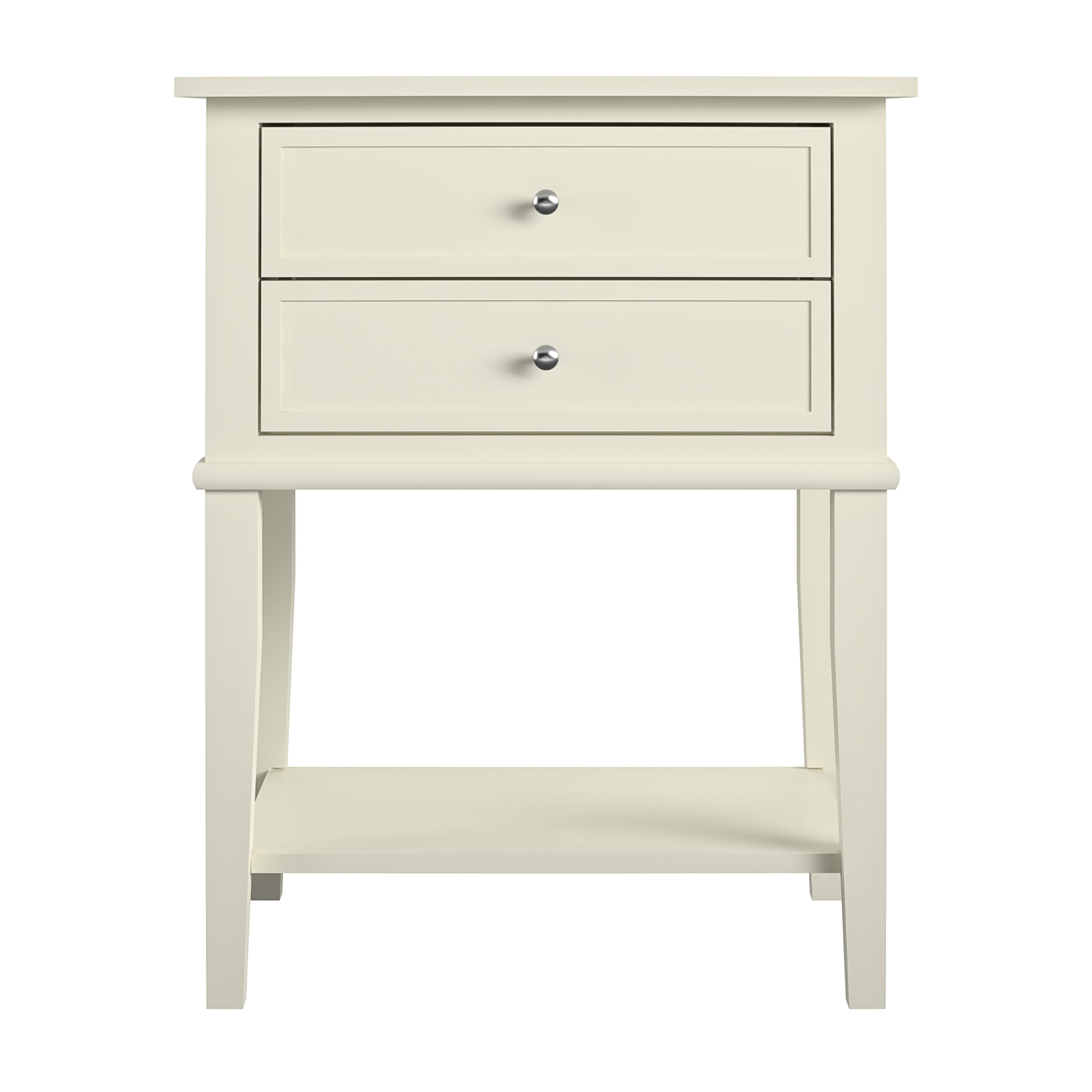 Ameriwood Home Franklin Accent Table with 2 Drawers, Soft White