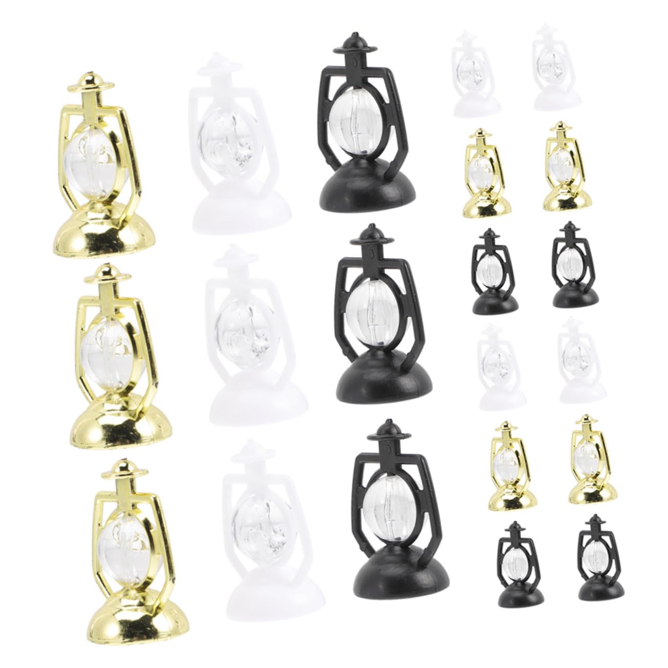 NOLITOY 24pcs Home Decor Lanterns Xmas Decor Miniature Ornament Xmas Lamp Decor Mini House Ornament Micro Landscape Lantern Mini House Decoration Desktop Ornament Household Baby Plastic