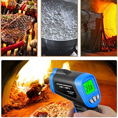Digital Infrared Thermometer,INFURIDER YF-981B Non-Contact Temperature Gun Measures Temp from -58 to 842 with Backlit Display,12:1 IR Laser Temperature Gauge for Pizza Oven,HVAC and Automotive
