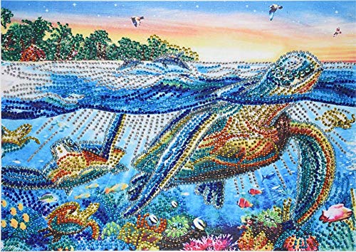 Diamond Painting DIY 5D Special Shape Rhinestones, ABEUTY Turtle Seagull Sea Forest, Partial Drill Crystal Diamond Art Kits