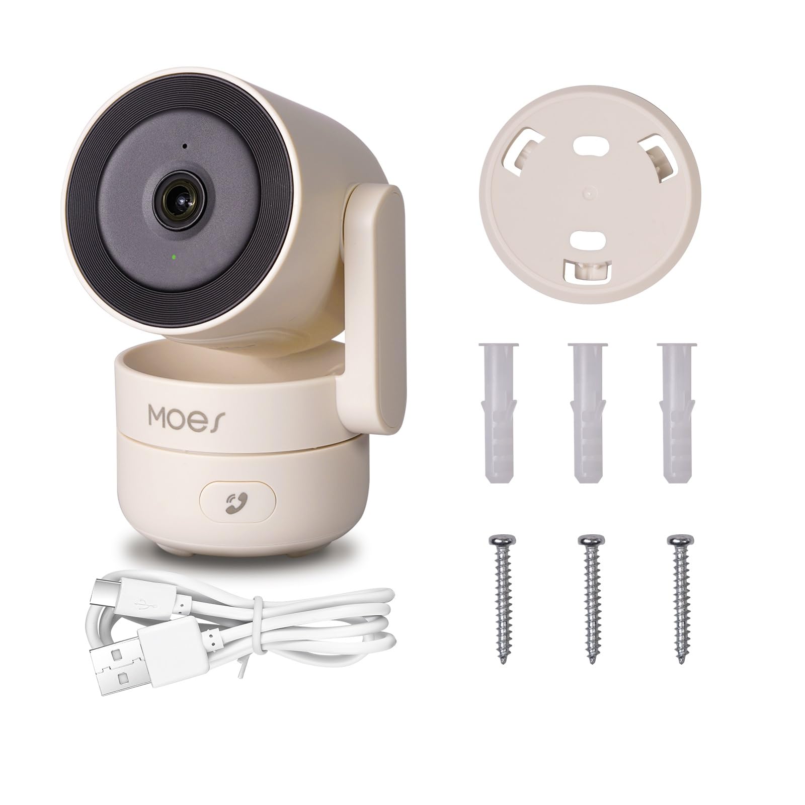 MOES 2K 4MP QHD Indoor Camera, Smart WiFi Indoor Camera 4MP HD, Infrared Night Vision Siren Motion Sound Detection, Two-Way Audio for Baby Pet, No Monthly Fee