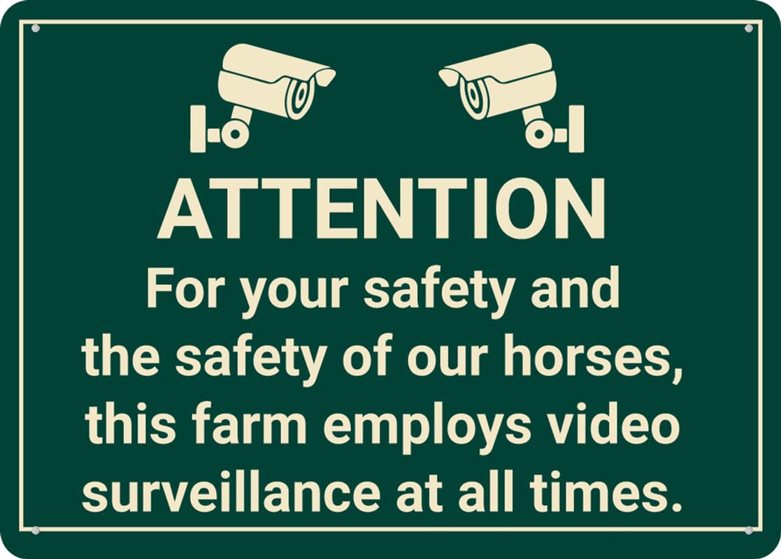 Attention This Farm Employs Video Surveillance Aluminum Metal Sign 12"x8" UV Ink Printed For Home/Farm/Business Use