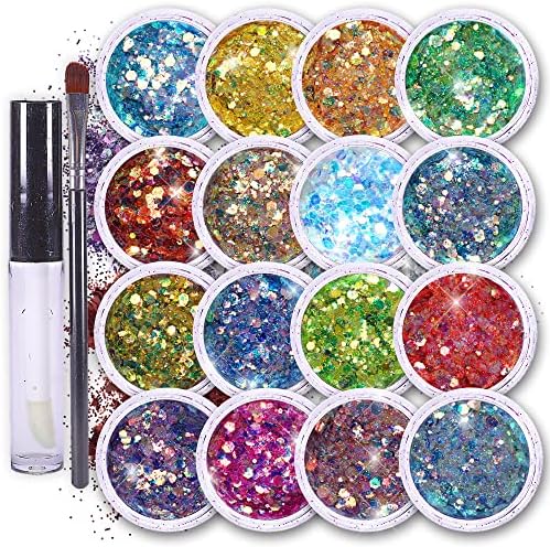 Sojourner Body Glitter Set, 16 Colors Fairy Tears Chunky Holographic