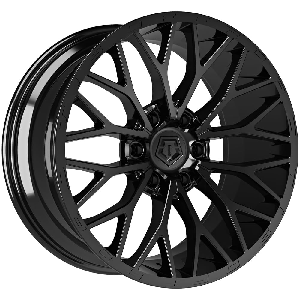 Amazon.com: TIS 566B 20X9 Gloss Black & Painted lip logo Wheel