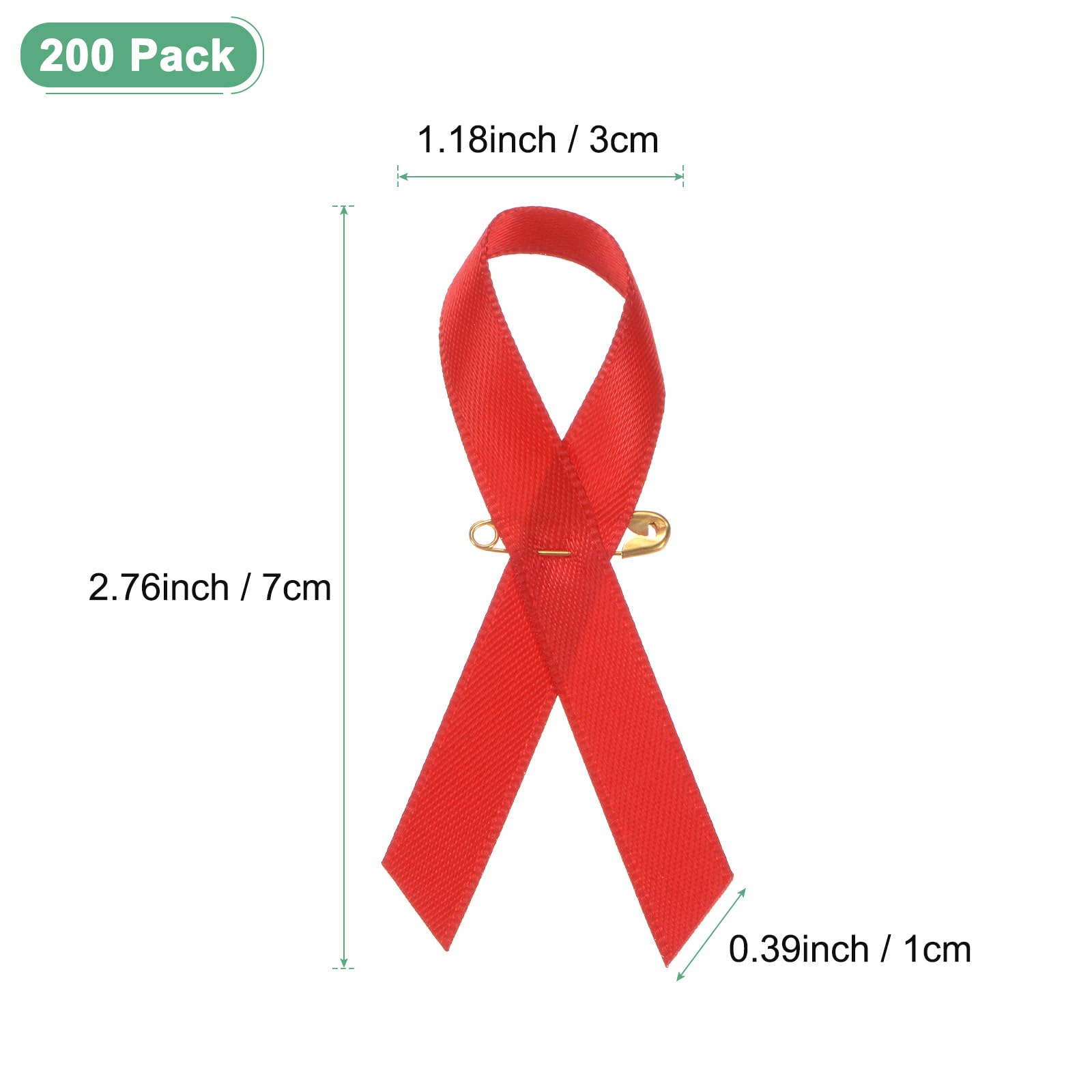 M METERXITY 200-Pack Red Awareness Ribbons - Image 3