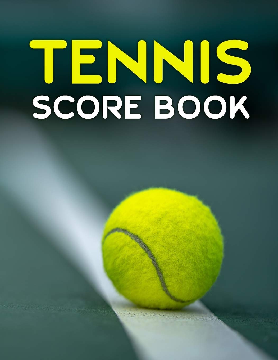 Tennis Score Book: Game Record Keeper for Singles or Doubles Play | Tennis Ball on Court