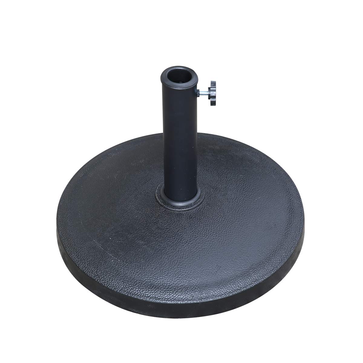 Angel Living Base de Parasol de Jardin Base Lourde pour Parasol - 14 kg - Résine Noire - Compatible 2.5m/2.7m - Stabilisateur de Parasol avec ou sans Table Jardin (14 kg, Noir)