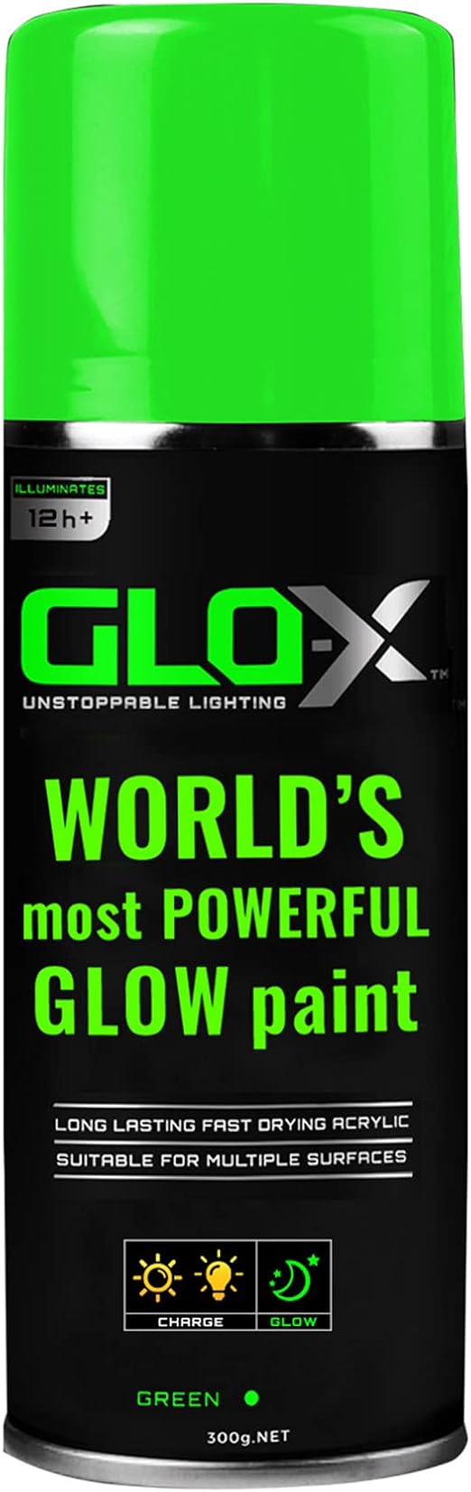 GLOX Glow In The Dark Spray Paint (10.6 oz Can) Clear Spray Paint That