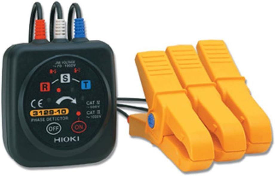 3129-10 Large Clip Non-Metal Contact Phase Detector, 1000V AC Voltage, 45 to 60 Hz Frequency
