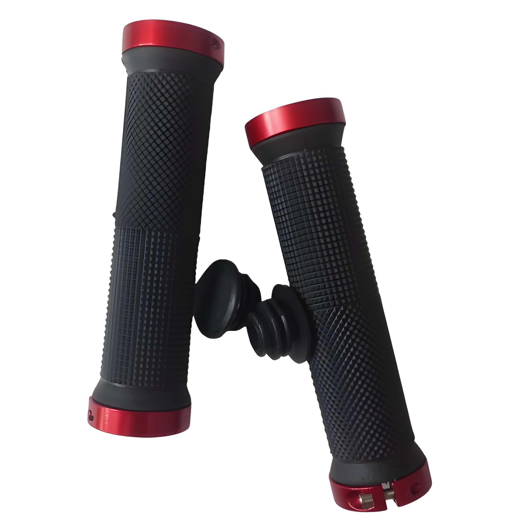 Onbicle Bicycle Handlebar Red Grip, Rubber with Aluminium Lock-On Rings, Includes Bar End Caps, 1 Pair-picture-22