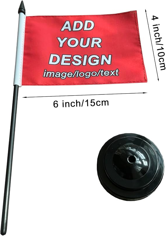 Custom Desk Flag Personalized Table Flags Diy Desktop Office Flag Set with Pole Black Base (double sided)