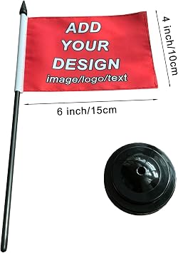 Custom Desk Flag Personalized Table Flags Diy Desktop Office Flag Set with Pole Black Base (double sided)