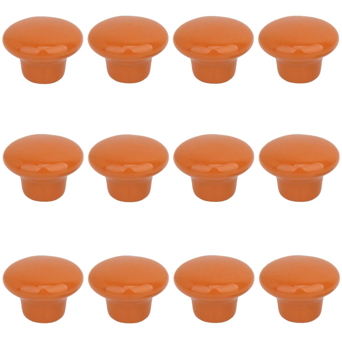 Creatwls Orange 12Pcs Drawer Cupboard Cabinet Knobs Wardrobe Home Kitchen Hardware Knob Colorful Round Ceramic Pull Handle - S