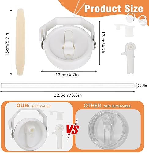 Miniatura 3 de Tapa de 40 onzas para copa Stanley, tapa abatible a prueba de fugas con mango para Stanley Quencher y ProTour de 40 onzas, tapas antiderrames,