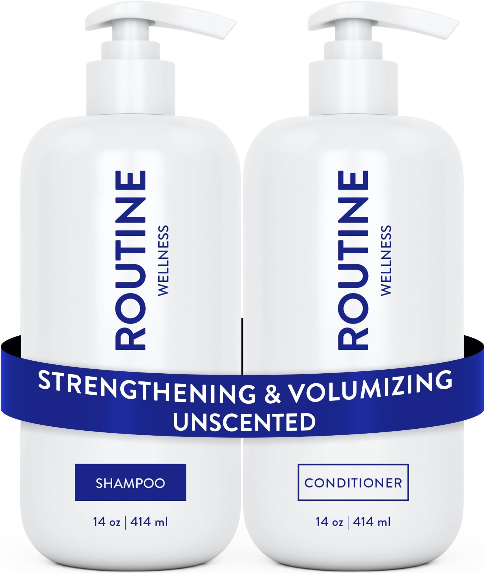 Shampoo & Conditioner Set - Strengthening & Volumizing for Thinning Hair - Promotes Full, Voluminous, Healthy Hair - Unscented Set