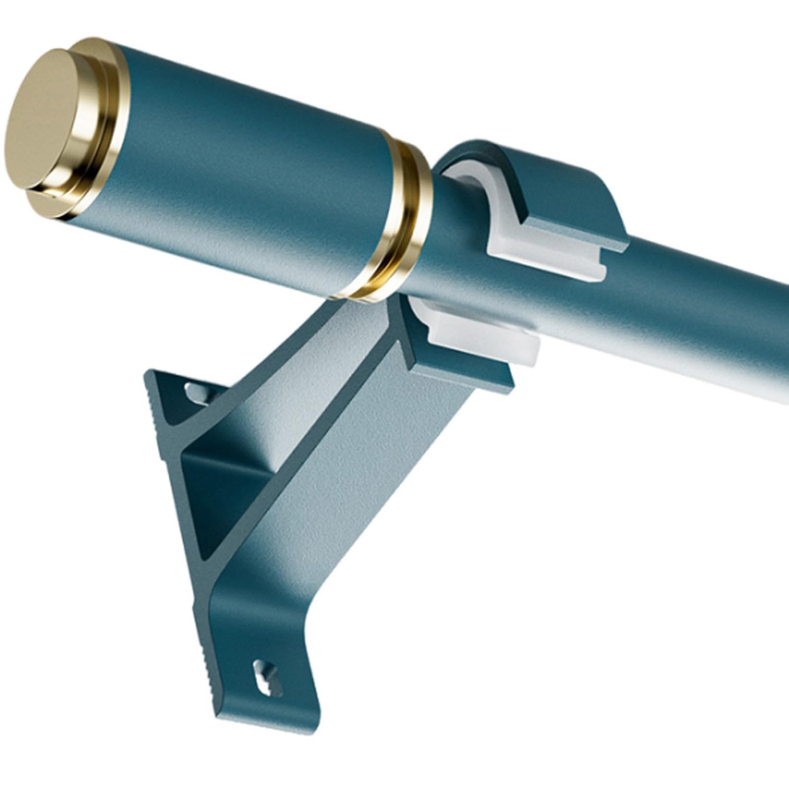 Heavy Duty Curtain Rod Thickened Aluminum Alloy Curtain Pole Work With Grommet Drapery Rods For Hotel, Hospital, Classrooms, Living Room, Bedroom(Color:Blue,Size:2.8m(1.4m*2))