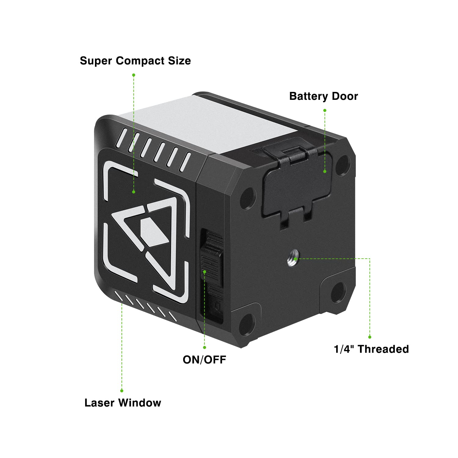 Niveau laser, niveau laser XRCLIF auto-nivelant croix, niveau à bulle laser vert avec base magnétique flexible, 2 lignes IP54 horizontal/vertical, vert (2 piles et pochette incluse)
