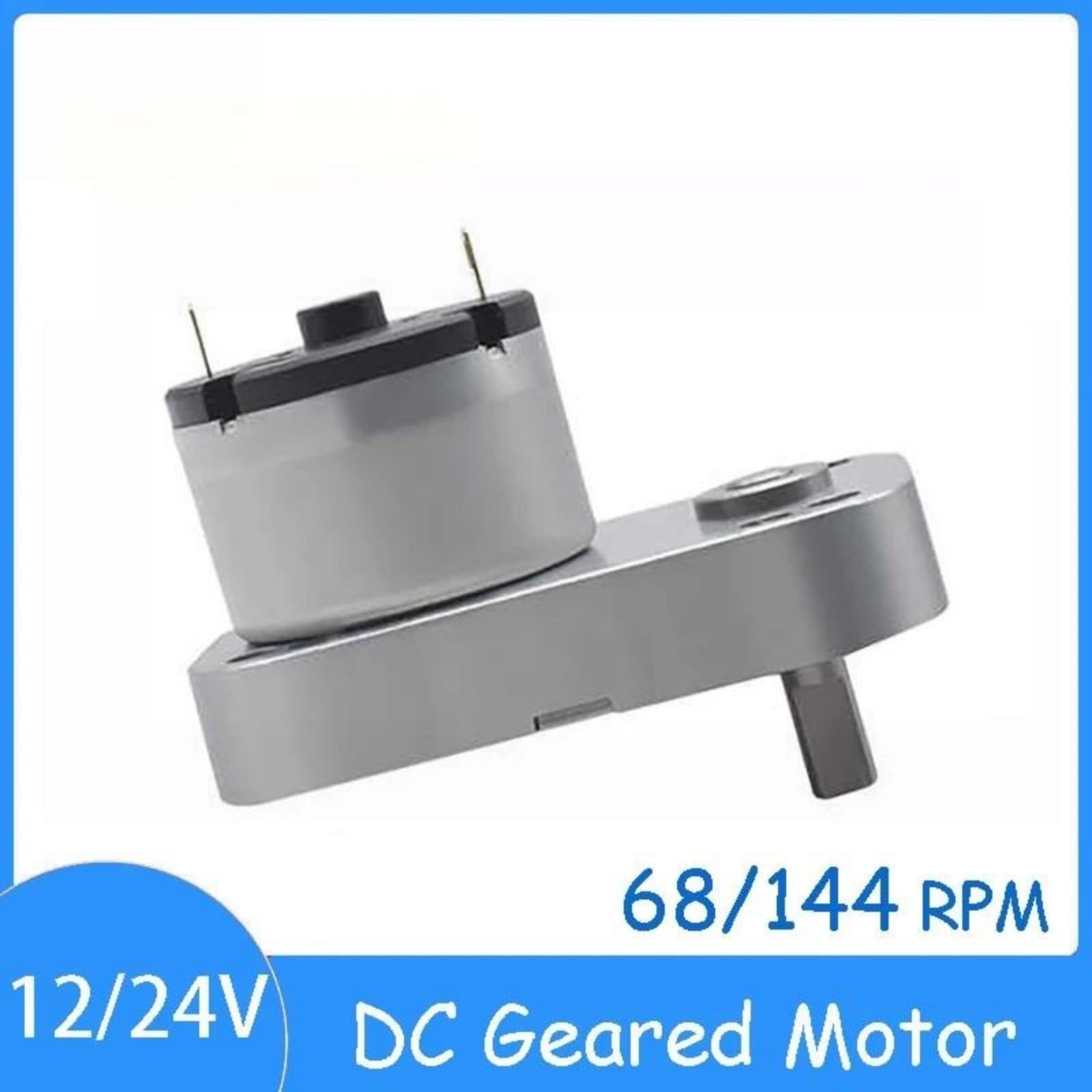 Lot de 2 micro-moteurs à engrenages CC 12 V 24, 68 144 tr/min, puissance 7 W, 4 kg/cm, soupape réduction, verrouillage stationnement, faible vitesse Robuste et stable(144 RPM_24V)