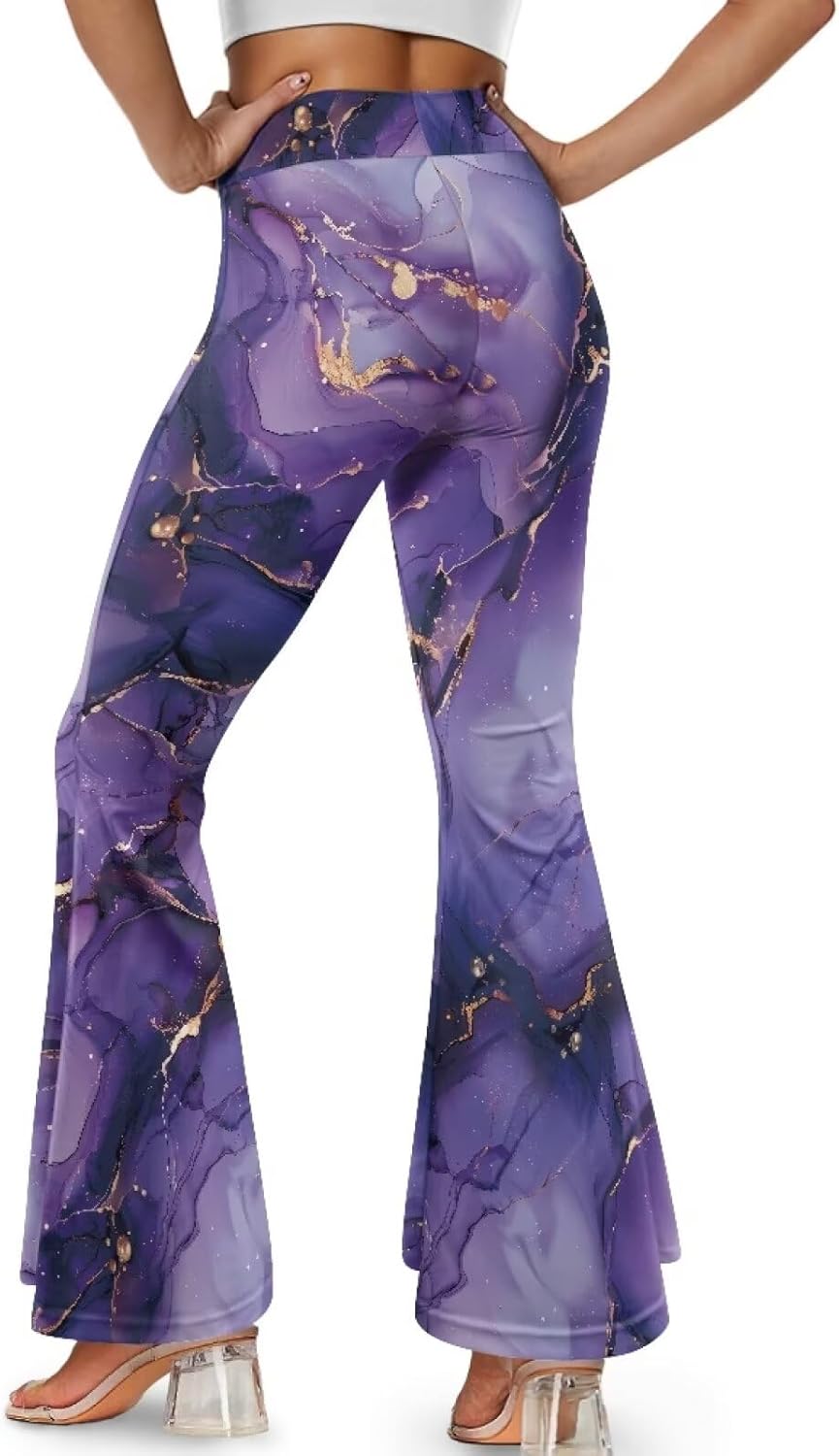 Women's Yoga Leggings Flared Yoga Pants, Casual High Waisted Tummy Control Butt Lifting Athletic Pants