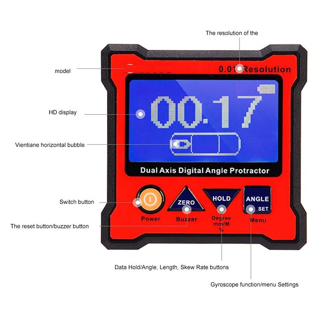 LCD Digitale Angolo Goniometro Asse Ad Alta Precisione A Doppio Asse Misuratore di Livello Analisi Strumenti Strumenti