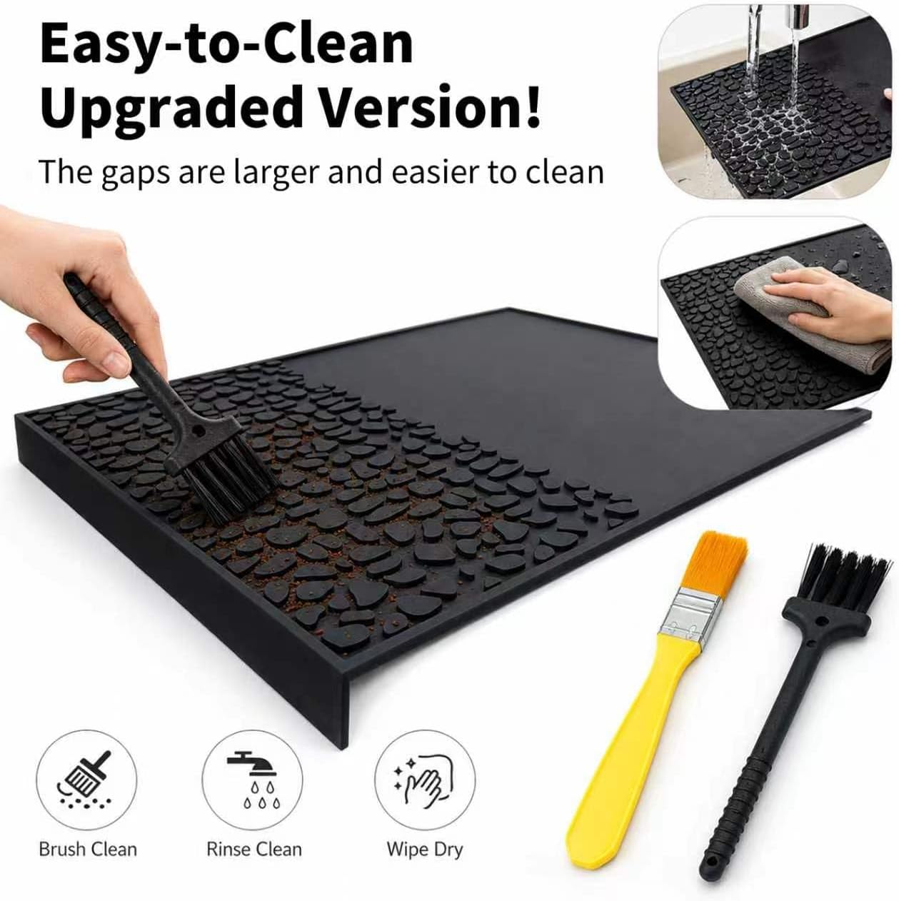 Silicone Coffee Bar Mat, 24''x16'' Dish Drying Mat Coffee Bar Accessories