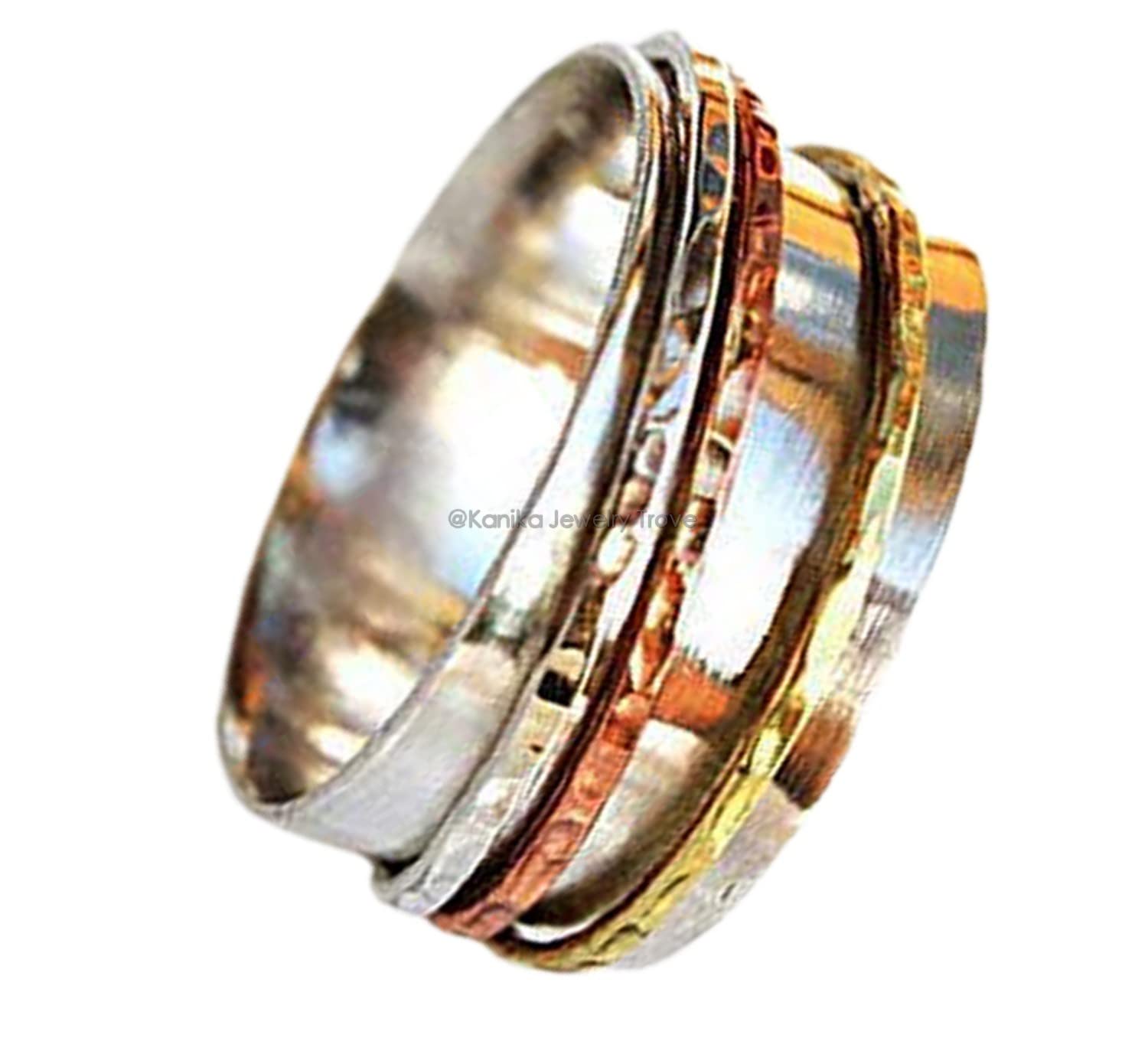 Bague unisexe à trois tons, le cadeau bien-être idéal contre le stress - 4