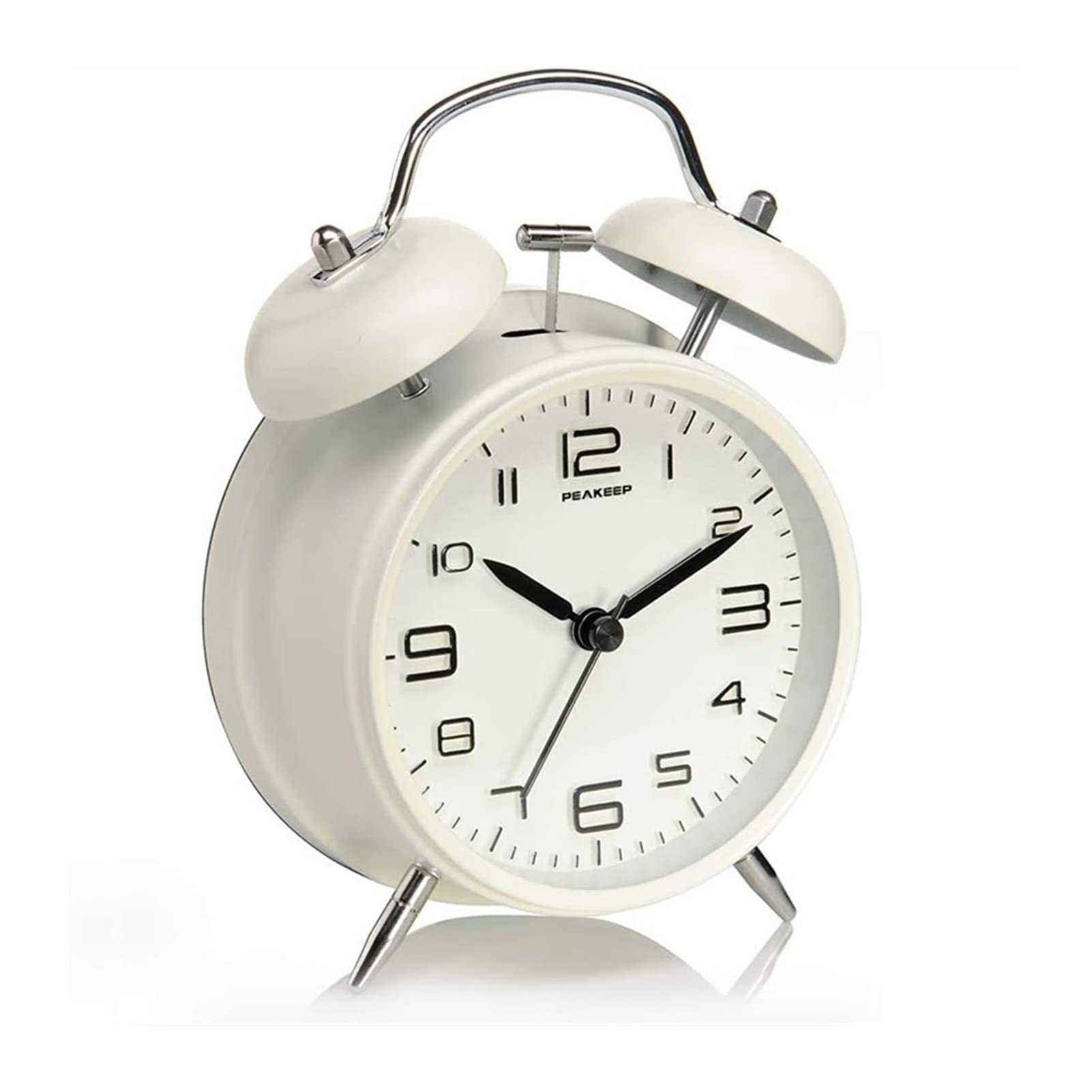 SDFsdfdS Alarm clock, 4 Inch Metal Twin Bell Alarm Clock(Grijs)