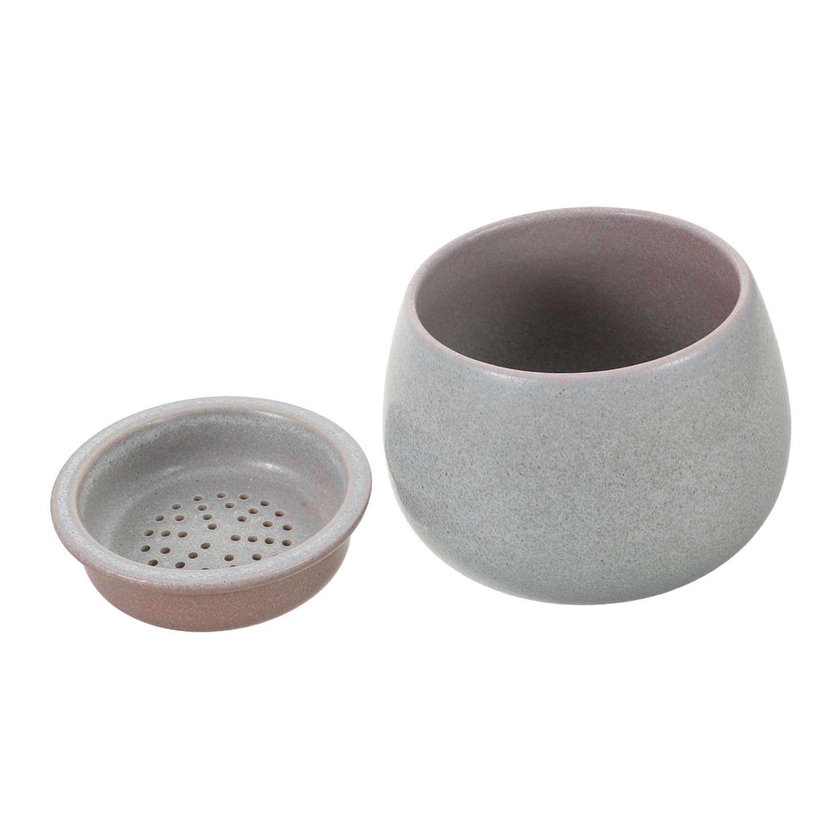 LABRIMP Ceramiczny Elegancki Dzbanek Do Filiżanek z Wbudowanym Filtrem i Pokrywką Pojemnik Odpady Herbaciane o Dużej Pojemności Do Ceremonii Herbacianych i Spotkań Rodzinnych