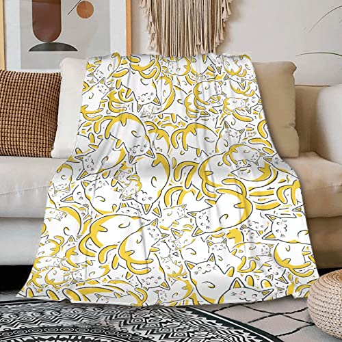 ZOCHOTEN Cat Flannel Throw Blanket Soft Comfortable Easy to Carry for Couch Office Outdoor Travel Suitable for Four Seasons 30