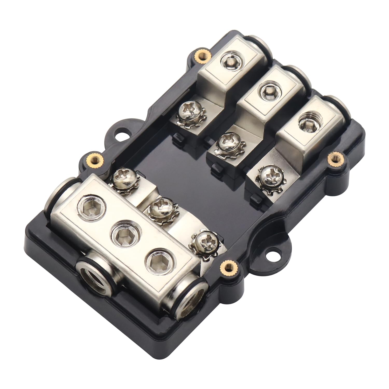 3 scomparti per camper auto, blocco di distribuzione audio, mini portafusibili per auto, scatola di sicurezza, 25 mm², 10 mm², da 30 A, 60 A, 80 A, 100 A, fusibili