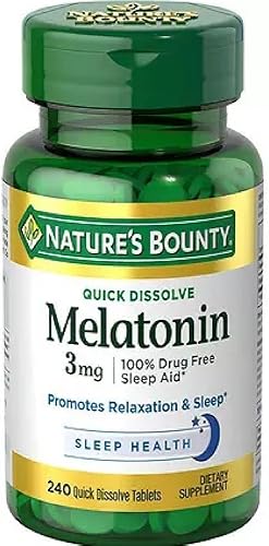Nature's Bounty Melatonina 3 mg comprimidos 120 comprimidos (paquete de 2)