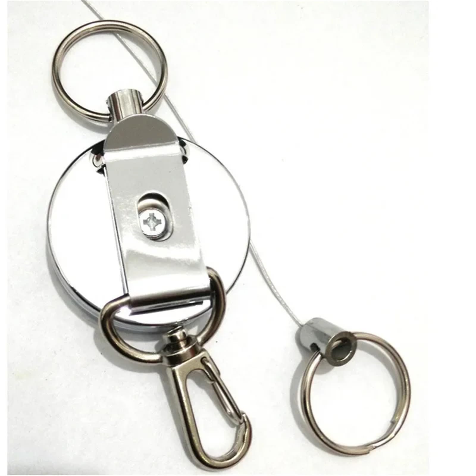 Lot de 10 enrouleurs de badges rétractables en métal pour porte-clés, porte-badge, porte-nom, étiquette d'identification, clip pour carte (n°1)