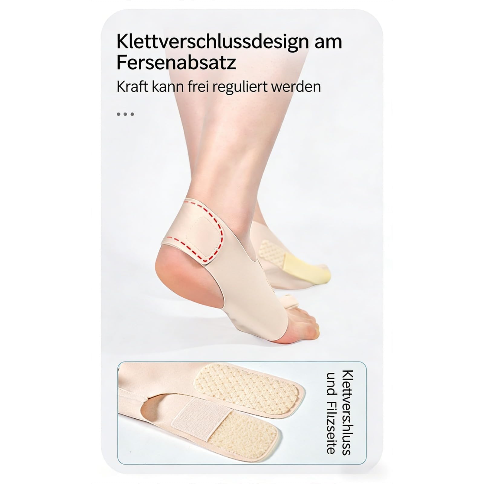 Generisch Hallux Valgus Korrektur Haltungshelfer ValgusVita Nächtliche Zehenkorrektur für schmerzfreie Füße, Bequeme Polsterung & Verstellbarer Riemen für Damen & Herren (Hautfarbe-ein Paar, L)