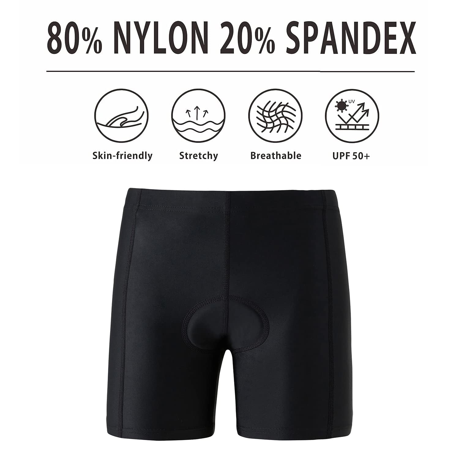 Short de vélo rembourré pour enfants - Short de cyclisme rembourré 3D pour garçons