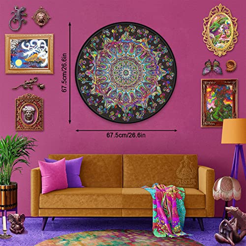 Mandala Flower Puzzles para Adultos 1000 Piezas, Rompecabezas Redondo Difícil y Colorido miniatura 3