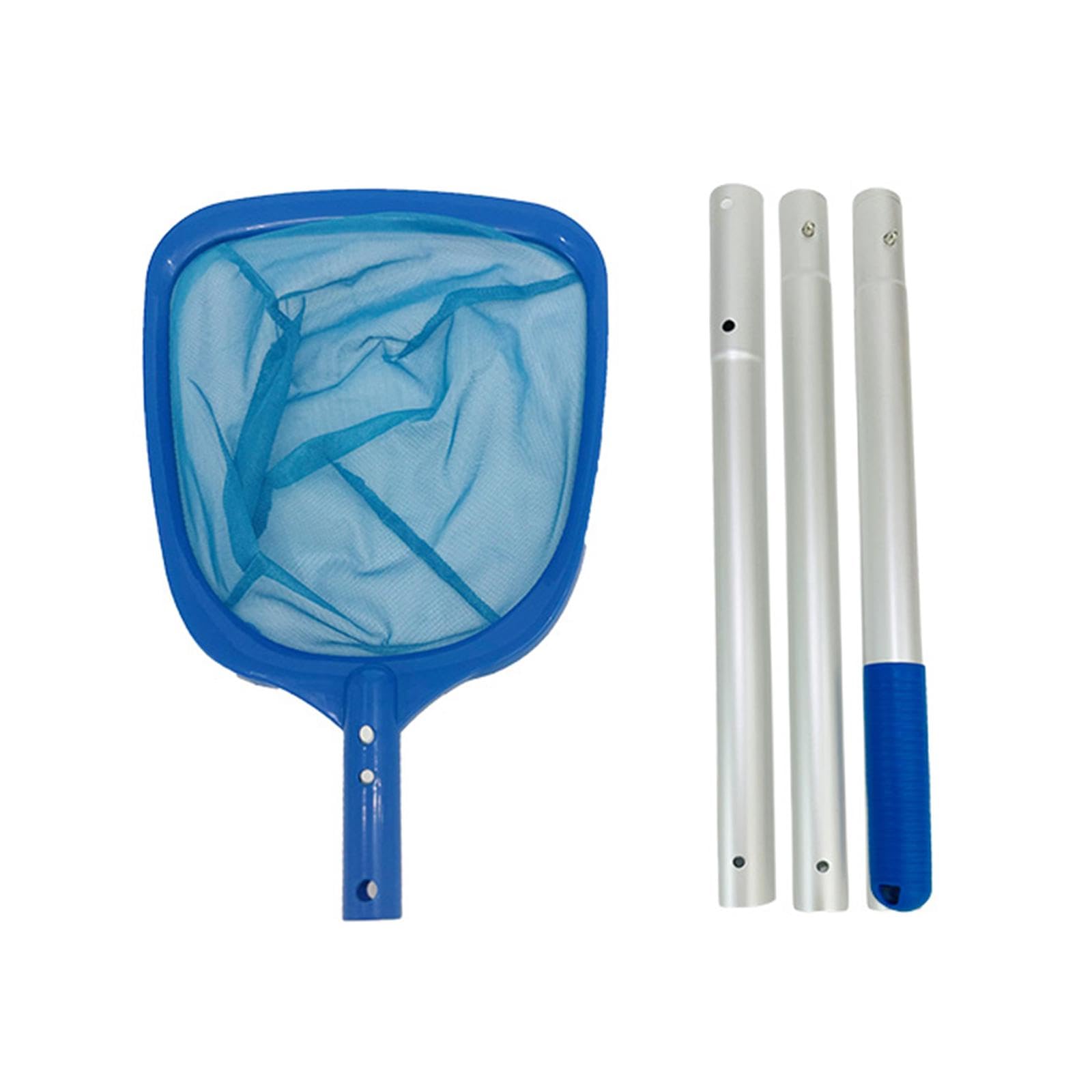 Red para Skimmer de Piscina, Red de Limpieza de Piscinas, Ligeros, Rastrillo para Jardín, Césped, Piscina, Red para Eliminar Hojas, Estanque de, con 3 Postes 105cm