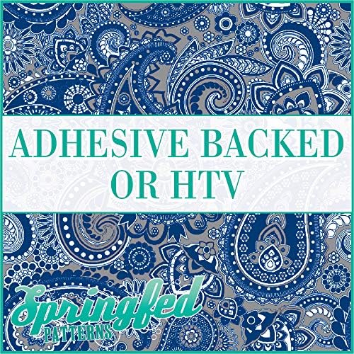 Patrón PAISLEY azul real y gris #1 transferencia de calor o vinilo adhesivo, elige tu talla. Patrón de cachemira
