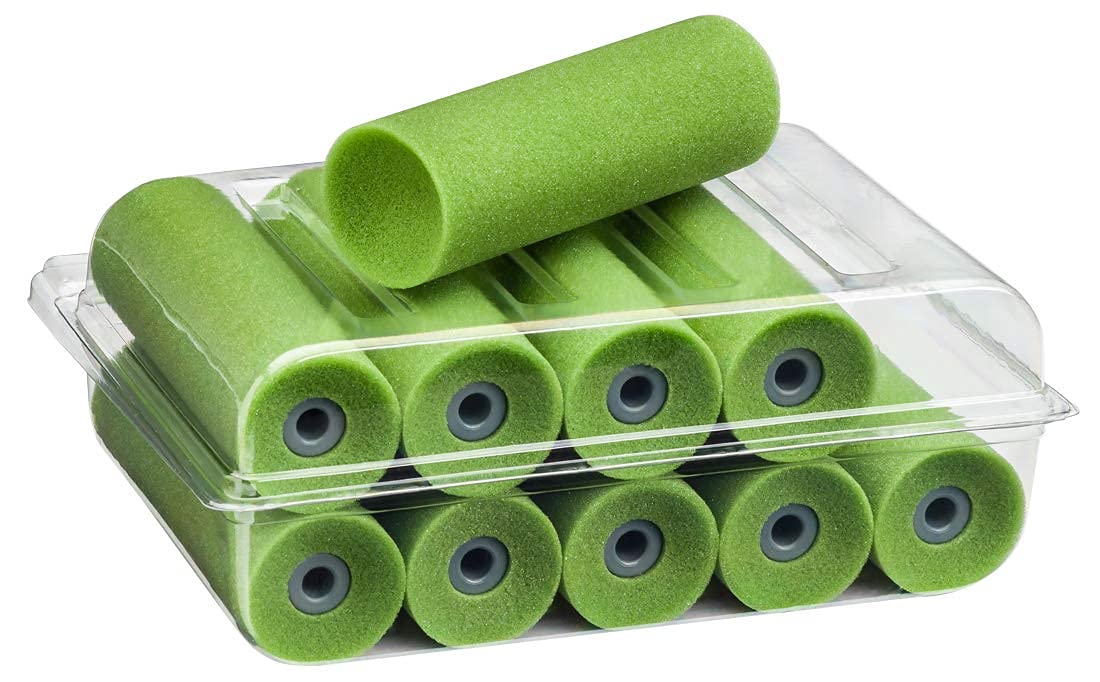 Colorus Lackierwalzen Set 25-tlg - Filt Rolle 10  cm + Schaumwalze 11 cm konkav + Pinsel 40 mm, Farbrollerbügel & Farbwannen 15x32 cm - Lack Set für wasserbasierte & lösemittelhaltige Lacke