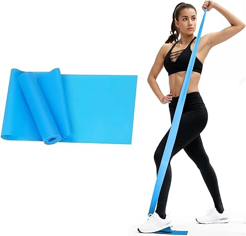 Bandas de resistencia para mujeres y hombres, entrenamiento de fuerza, yoga y entrenamientos en casa, bandas elásticas sin látex en 6 colores (azul)