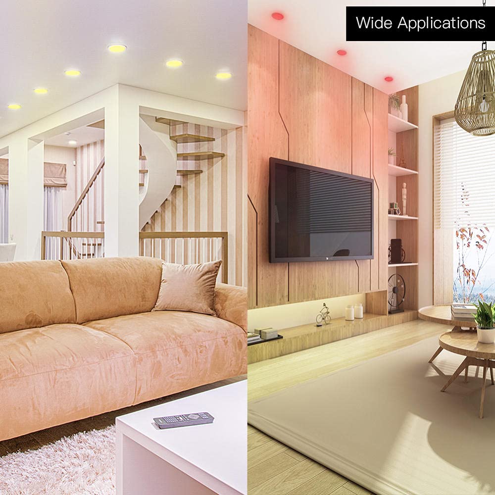 WiFi Smart LED Downlight Dimmerabile Faretto rotondo 7W RGB Cambio colore 2700K-6500K Lavora con Alexa Google Home-RGB_2_PCs