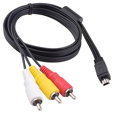 Mini USB to 3 RCA Cable AV Stereo Audio Video Cable Replacement for AVC-DC400ST EOS 7D, 60D, 60Da,70D,100D,550D, 600D, 650D, 700D & EOS Rebel SL1, T2i, T3i, T4i, Digital SLR Camera
