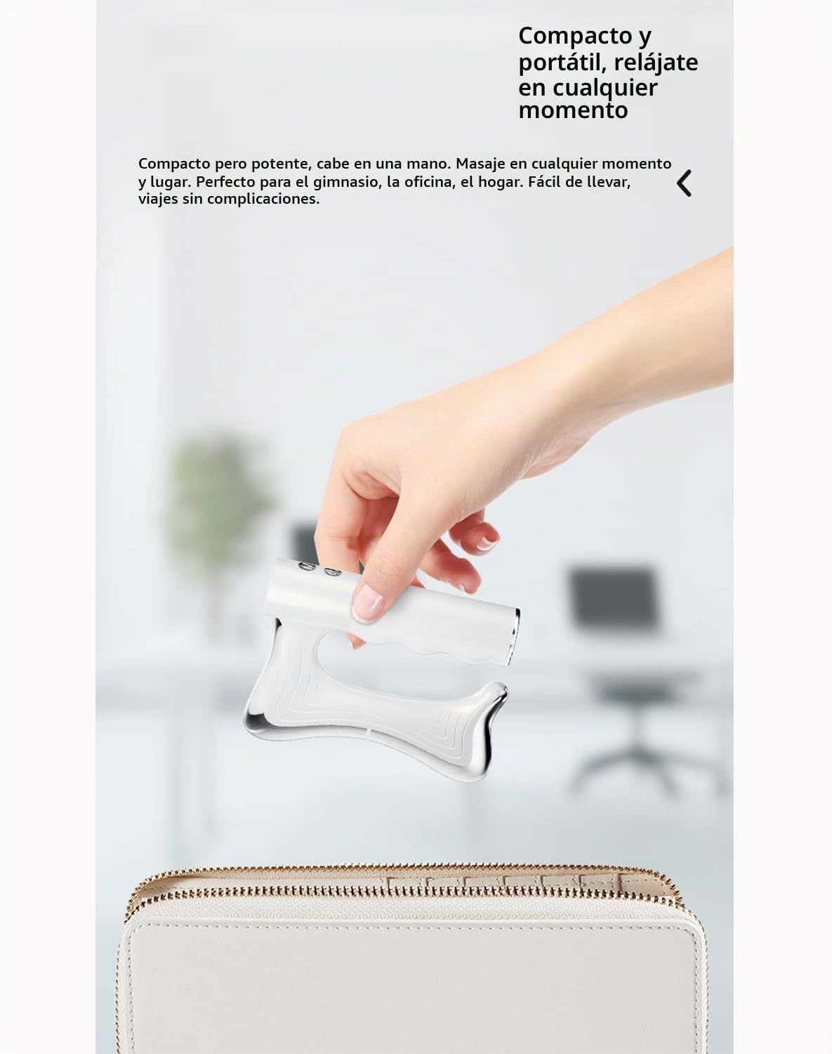 Luxcary Masajeador Drenante, Masajeador Reafirmante para Abdomen y Muslos, Forma Anatómica S Ergonómico Uso Diario en Casa (Blanco)