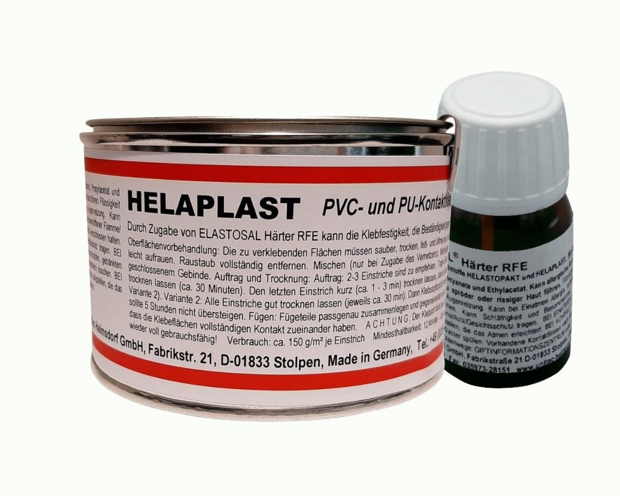 HELAPLAST Colle plastique PVC PU 300 g Transparent durcisseur ELASTOSAL RFE 10 g