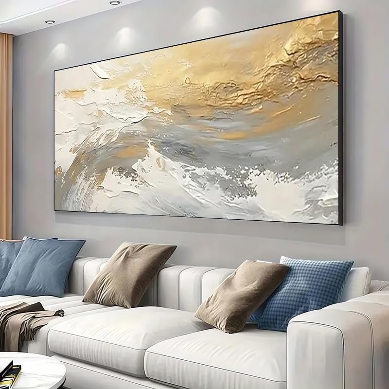 Peinture à l'huile abstraite moderne pour habiller un grand mur vide de salon